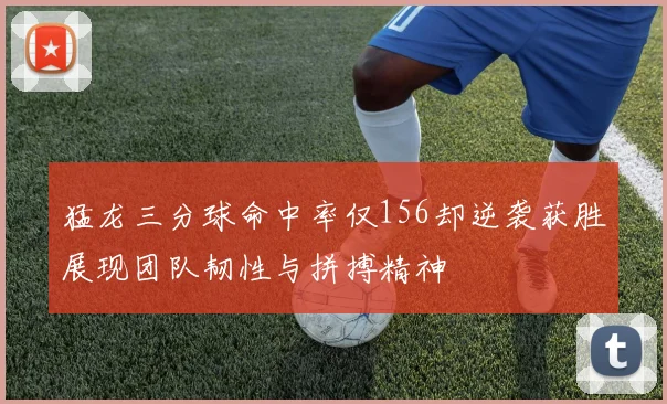 猛龙三分球命中率仅156却逆袭获胜展现团队韧性与拼搏精神